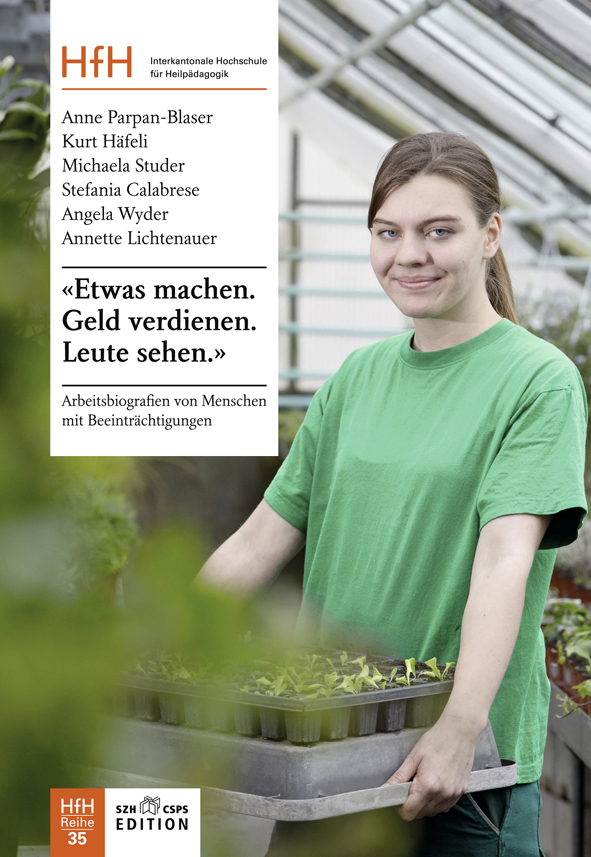  Das Bild zeigt das Buchcover. Darauf sieht man eine junge Gärtnerin, die im Gewächshaus arbeitet. 