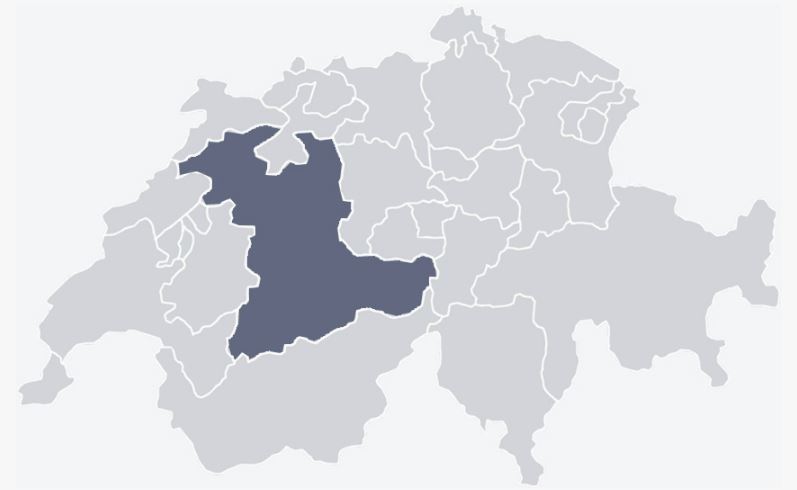  Carte de la Suisse avec les différents cantons 
