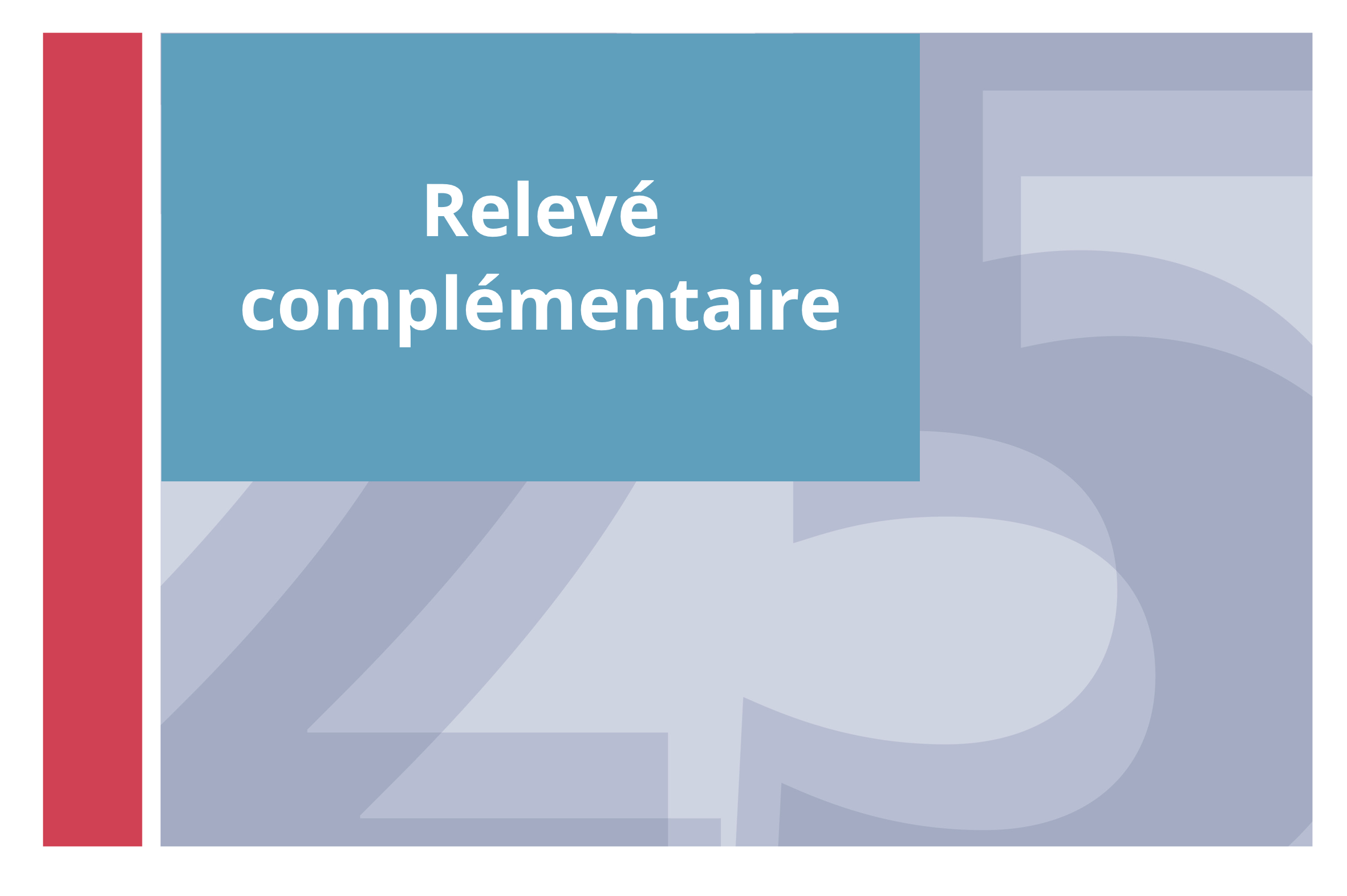  Relevé complémentaire des domaines de développement 